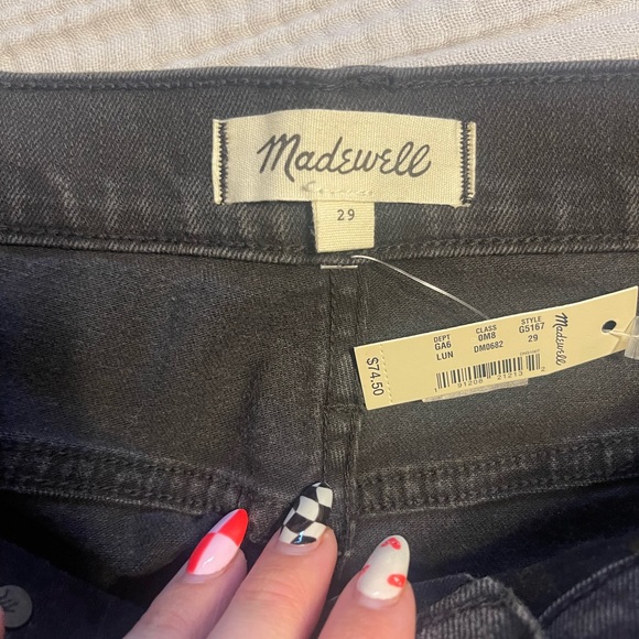 NWT Madewell High-Rise Denim Boyshorts in Faded Black: Button-Through Edition - Picture 6 of 7